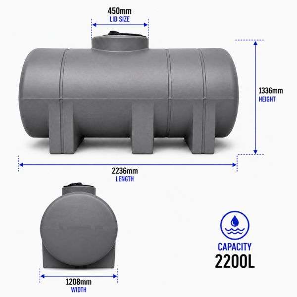 Horizontal 2200L Storage Tank
